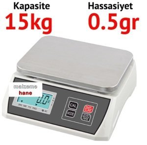 EKOTER H7W-15 Dijital Hassas Terazi - Hassasiyet: 0.5 gr. Max: 15 kg.