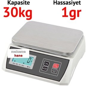 EKOTER H7W-30 Dijital Hassas Terazi - Hassasiyet: 1 gr. Max: 30 kg.