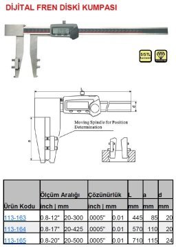 Dijital Fren Diski Kumpası 20-300mm