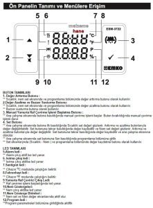 ESM-3722 Nem Ölçerli Dijital Termostat