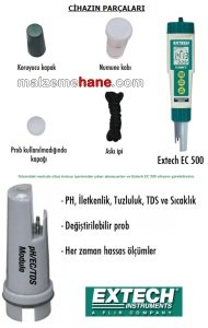 Extech EC 500 pH / İletkenlik / Tuzluluk / Sıcaklık Ölçer