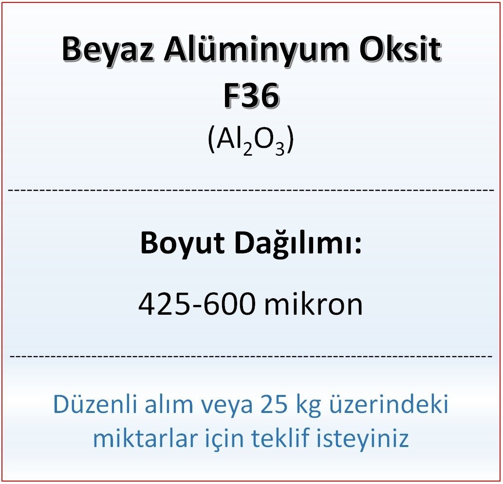 Alüminyum Oksit F36 - Al2O3 - 425-600mikron