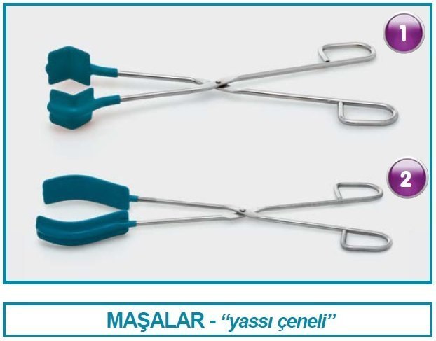 İsolab balon maşası - 2 çeneli - paslanmaz çelik - 300 mm (1 adet)