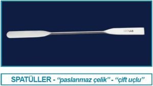 İsolab spatül - paslanmaz çelik - çift uçlu - düz