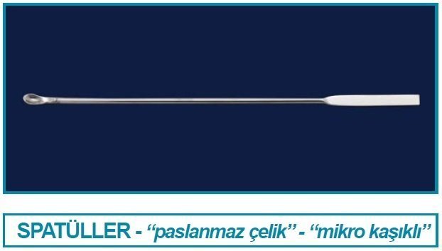 İsolab spatül - paslanmaz çelik - mikro kaşıklı