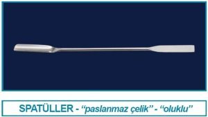 İsolab spatül - paslanmaz çelik - düz oluklu