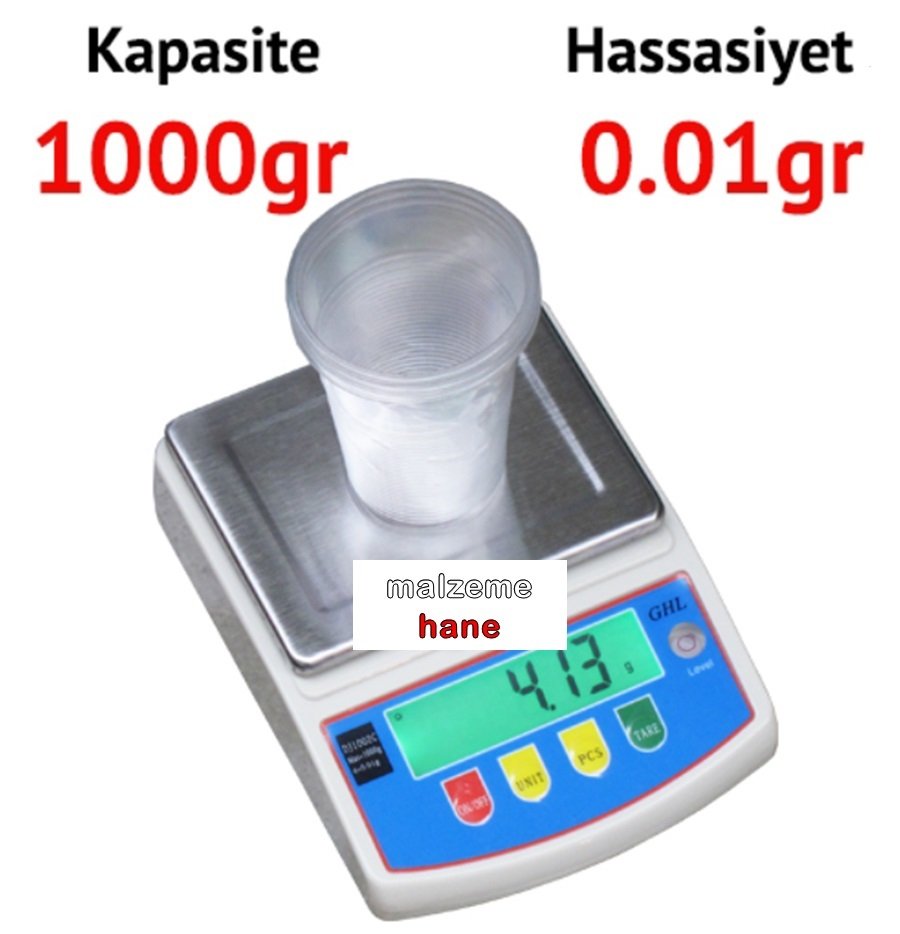 GHL DJ1002C Mini Hassas Terazi - Hassasiyet: 0.01 gr. Max: 1000 gr.