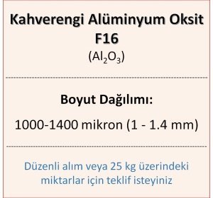 Kahverengi Alüminyum Oksit F16 - Al2O3 - 1000-1400mikron