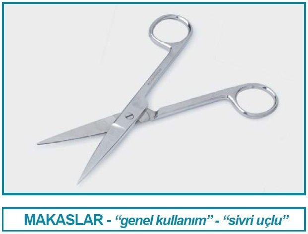 İsolab makas - laboratuar için - sivri/sivri - 130 mm (1 adet)