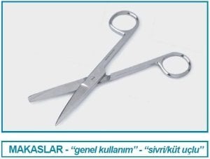 İsolab makas - laboratuar için - küt/sivri - 130 mm (1 adet)