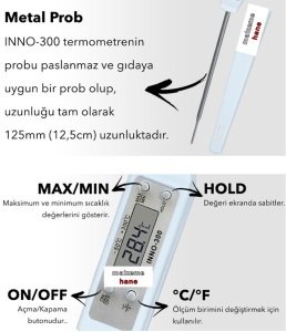INNO-300 Saplama Problu Gıda termometresi