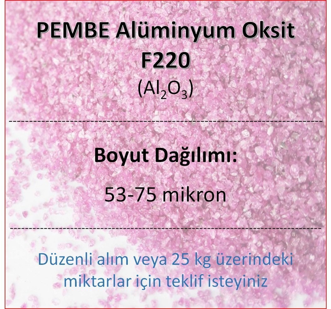 Pembe Alüminyum Oksit F220 - Al2O3 - 53-75mikron