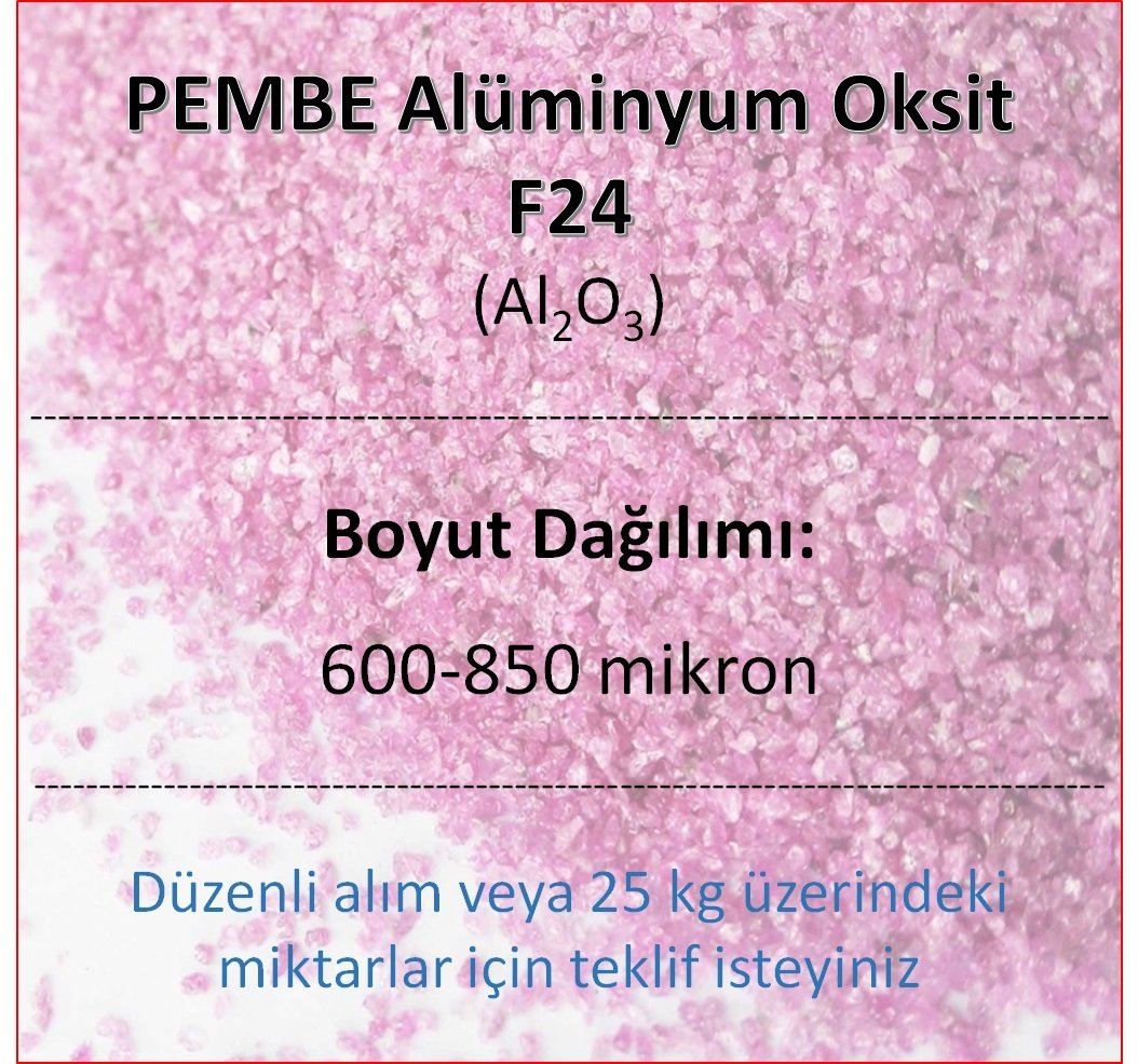 Pembe Alüminyum Oksit F24 - Al2O3 - 600─850mikron