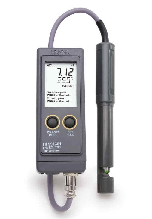 HANNA HI991301 Taşınabilir (Yüksek Aralık) Su Geçirmez pH / EC / TDS Metre