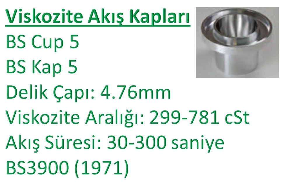 BS Viskozite Ölçüm Kabı - (4.76mm & 299-781 cSt) - BS3900 (1971)