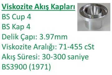 BS Viskozite Ölçüm Kabı - (3.97mm & 71-455 cSt) - BS3900 (1971)