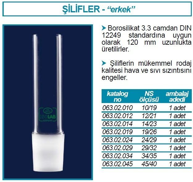 İsolab erkek şilif - 120 mm (1 adet)