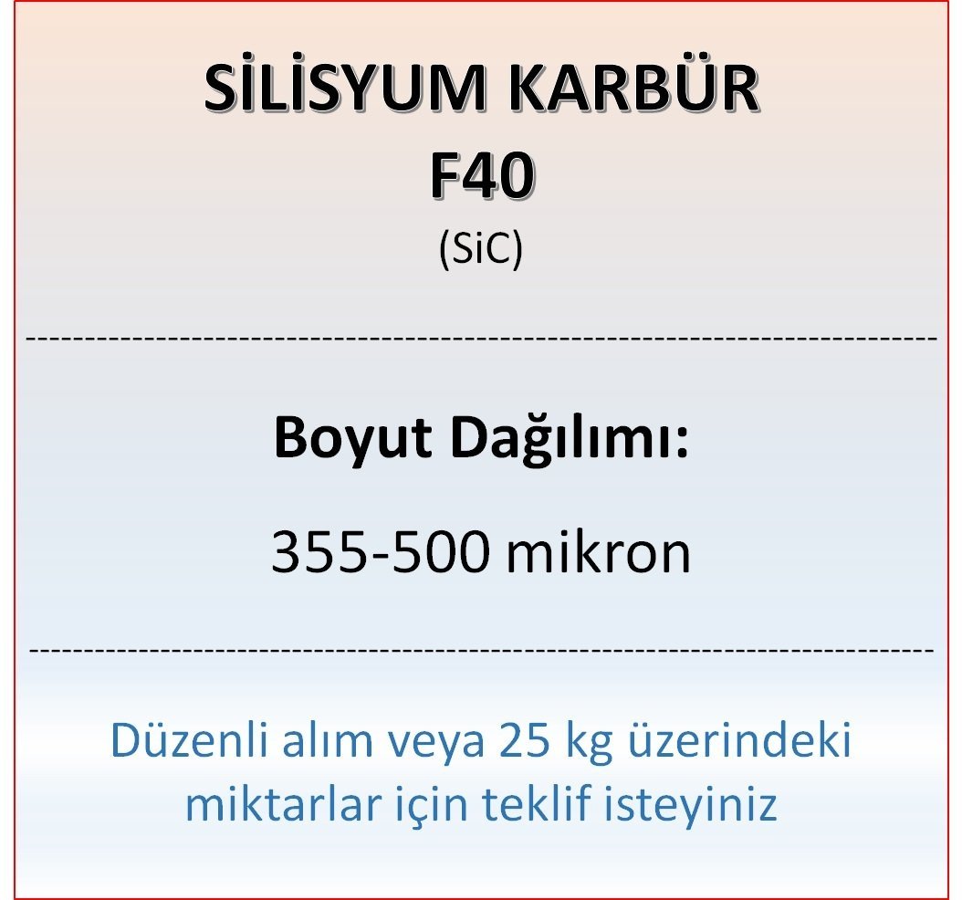 Silisyum Karbür F40 - SiC - 355-500mikron