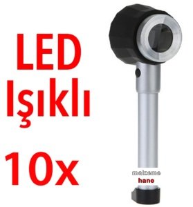 LYK 10X3L Led Aydınlatmalı Pipo Büyüteç