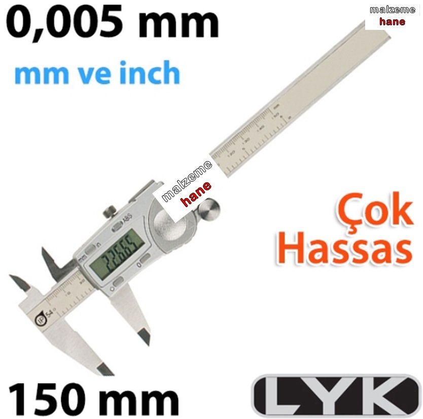 LYK 5102-150 Hassas Dijital Kumpas 0-150MM 0.005MM