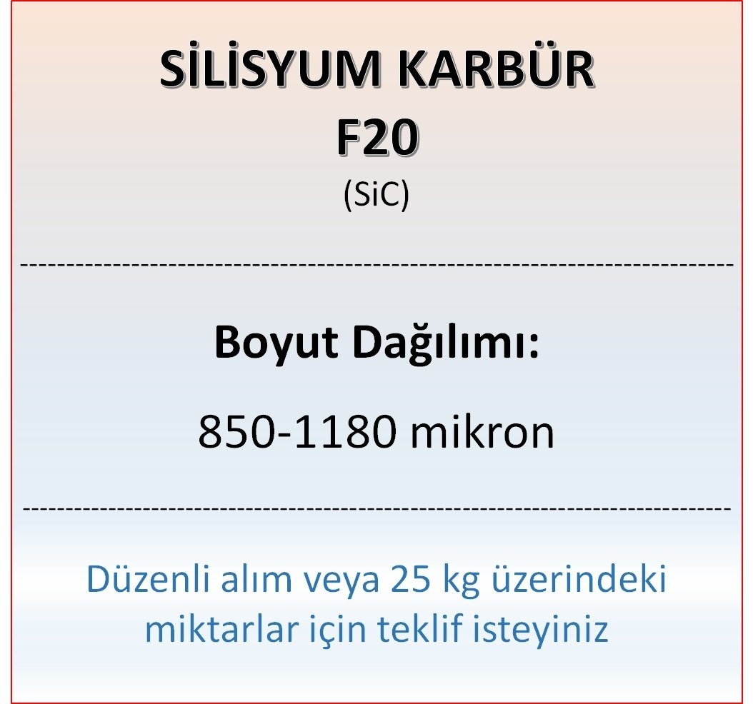 Silisyum Karbür F20 - SiC - 850-1180mikron