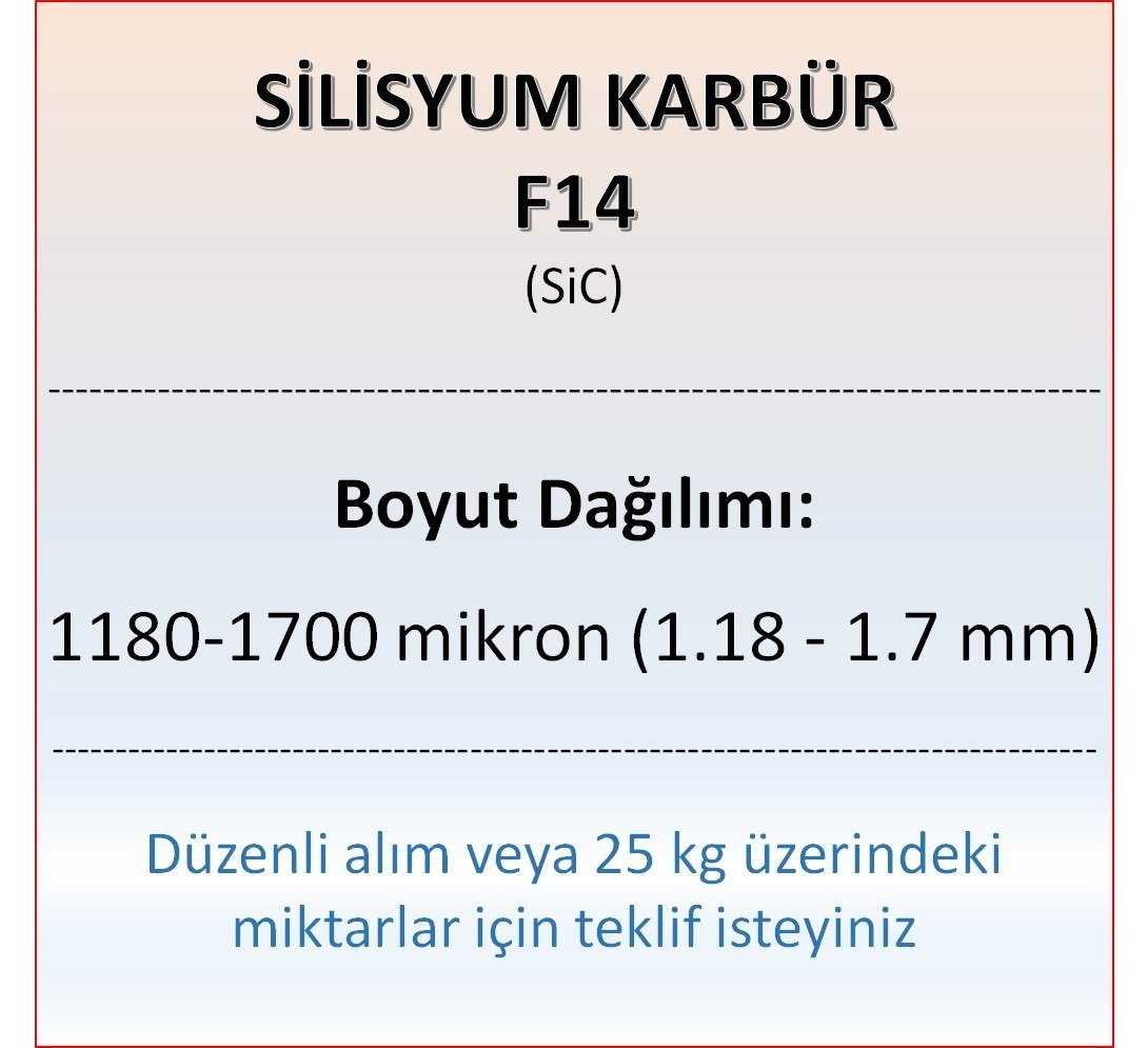 Silisyum Karbür F14 - SiC - 1180-1700mikron