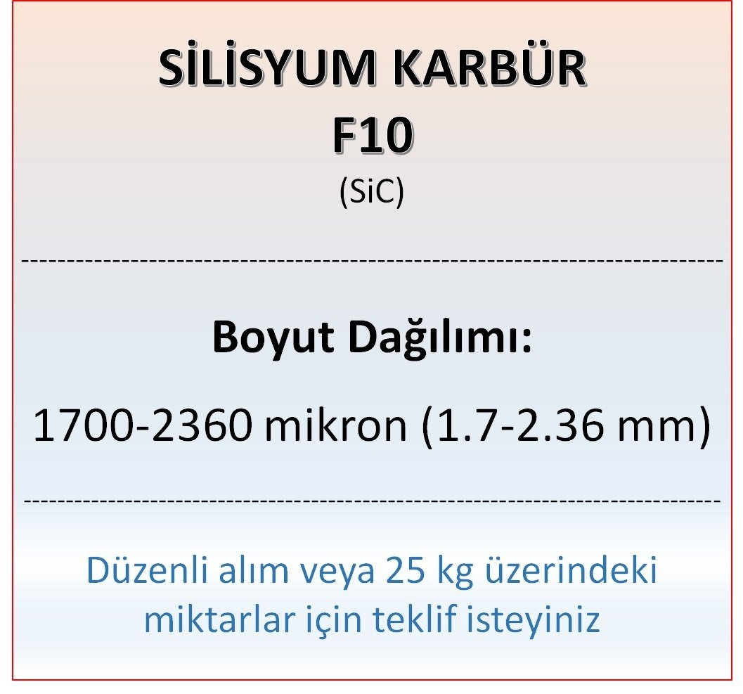 Silisyum Karbür F10 - SiC - 1700-2360mikron