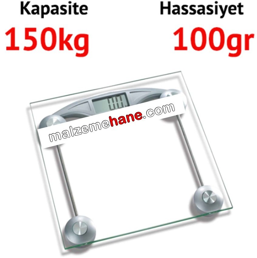 Neck Dijital Cam Banyo Baskülü - Hassasiyet: 100 gr. Max: 150 kg.