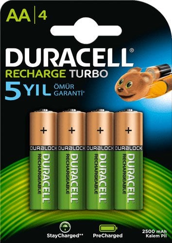 Duracell Şarjlı Pil 2500 Mah Kalem 4 lü AA