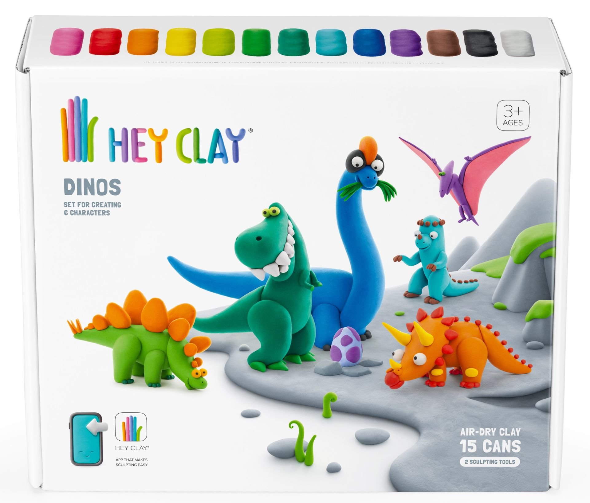 Hey Clay Hava ile Kuruyan Kil (15'li kutu) - Dinozorlar