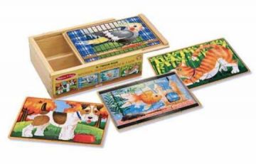 Melissa&Doug Ahşap 12x4 Yapboz Seti - Evcil Hayvanlar