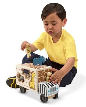 Melissa&Doug Ahşap Kamyon - Hayvan Kurtarıcıları - Şekil Bulmaca