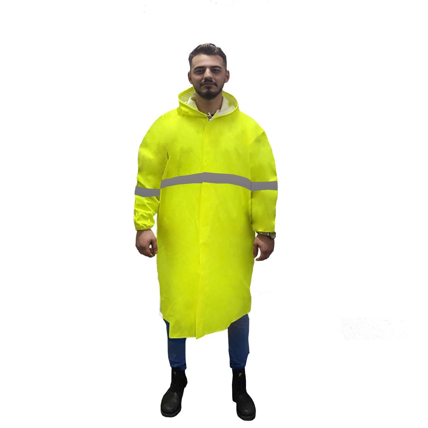 Balıkçı Pardesü Reflektörlü Yağmurluk Neon Sarı Renk