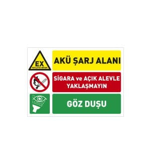 Akü Şarj Alanı Uyarı Levhası