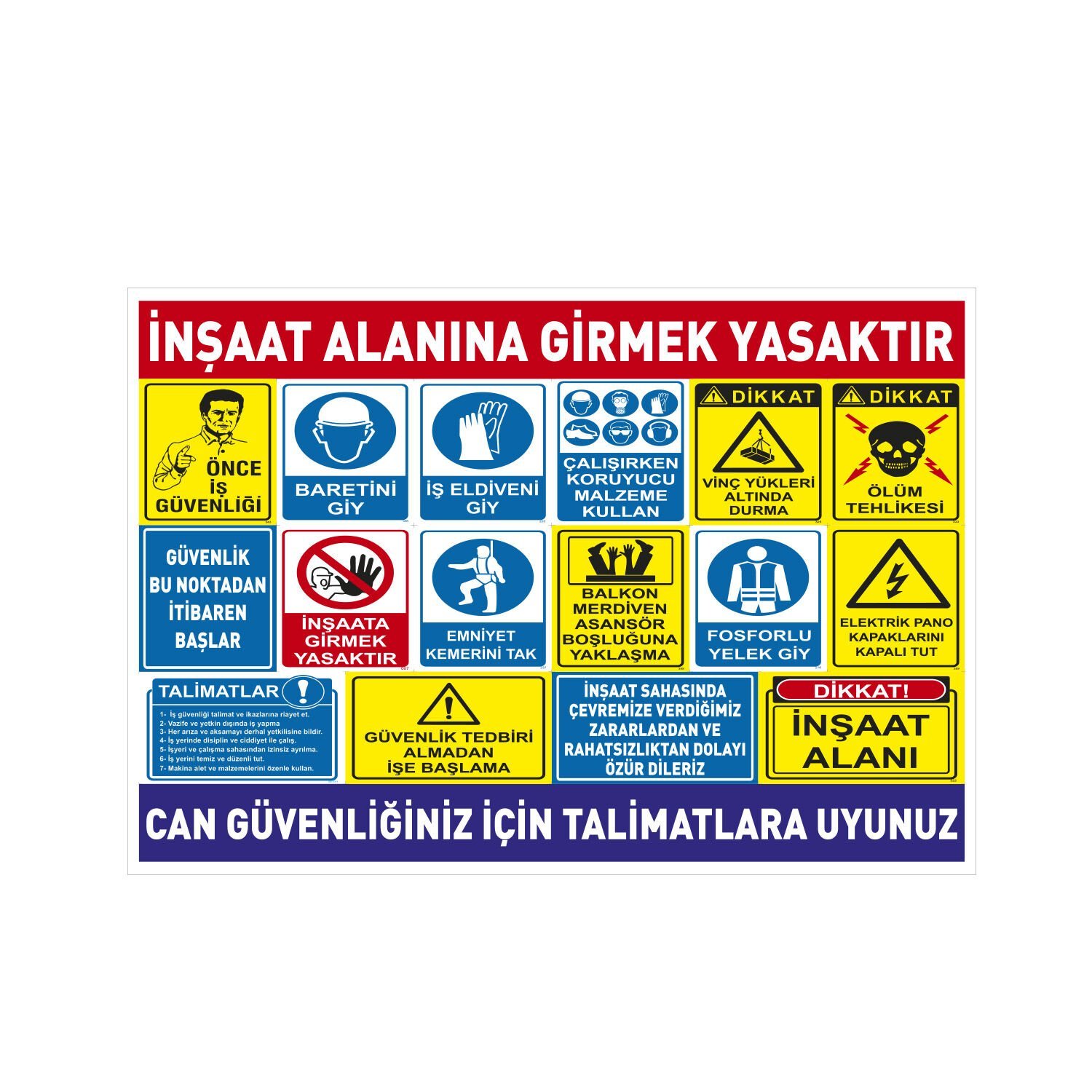 İnşaat Levha Seti 001 (İnşaat Alanına Girmek Yasaktır)