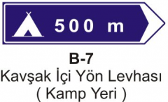 Kavşak İçi Yön Levhası (Kamp Yeri)