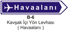 Kavşak İçi Yön Levhası (Havaalanı)