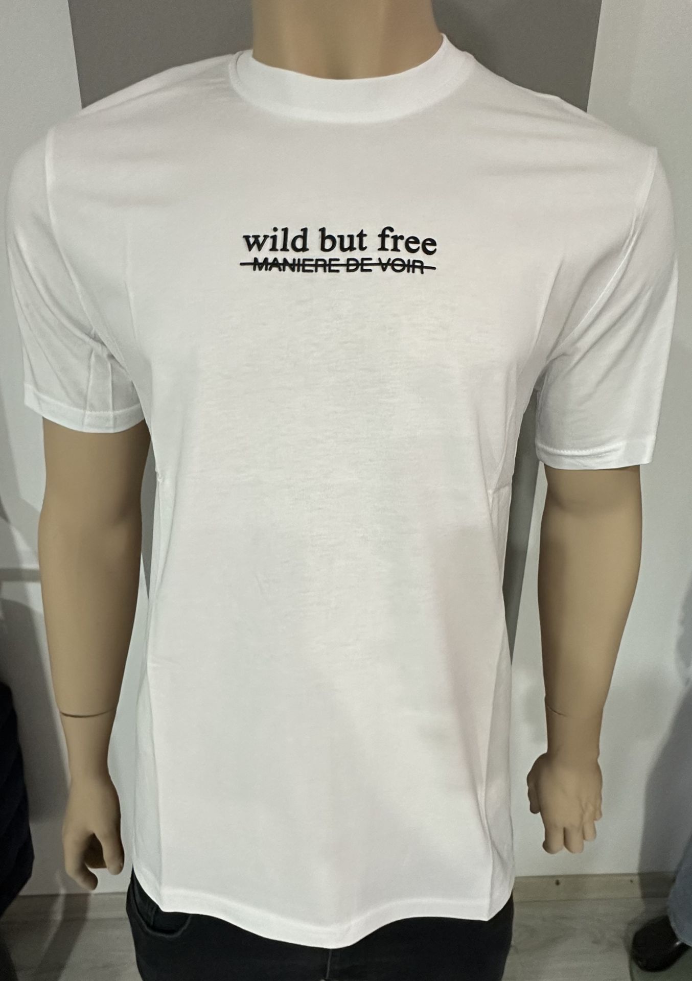 5313 Beyaz Kabartma Enjeksiyon Baskılı T-shirt