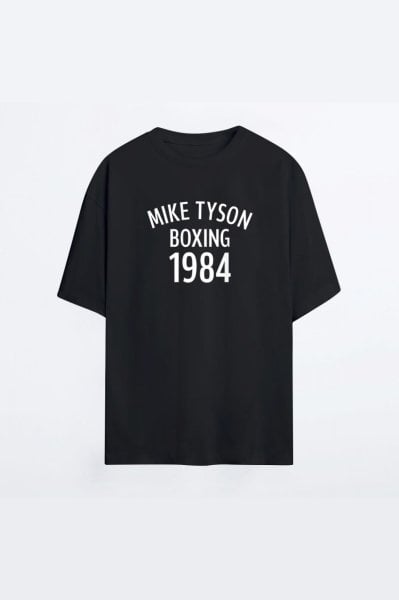 Mike Tyson 132 Siyah HG Erkek Oversize Tshirt - Tişört L
