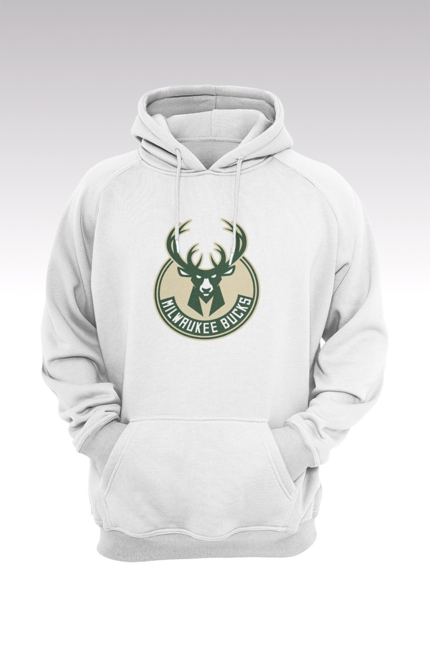 Milwaukee Bucks 133 Beyaz Kapüşonlu Sweatshırt - Hoodie XL
