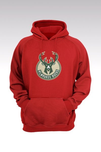 Milwaukee Bucks 133 Kırmızı Kapşonlu Sweatshirt - Hoodie XXL