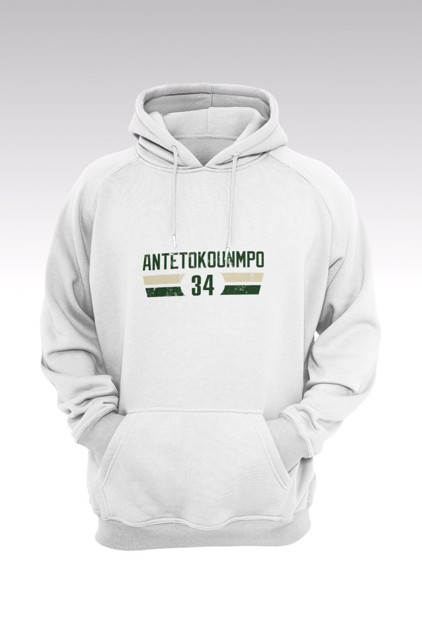 Milwaukee Bucks 135 Beyaz Kapüşonlu Sweatshırt - Hoodie XXL