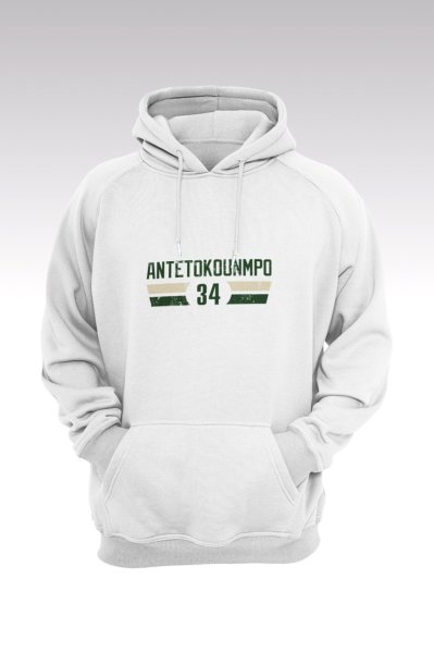 Milwaukee Bucks 135 Beyaz Kapüşonlu Sweatshırt - Hoodie XXL