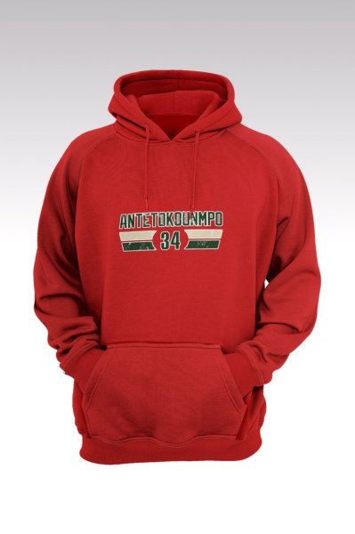 Milwaukee Bucks 135 Kırmızı Kapşonlu Sweatshirt - Hoodie L