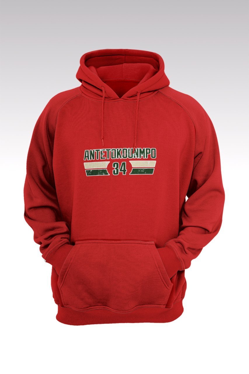 Milwaukee Bucks 135 Kırmızı Kapşonlu Sweatshirt - Hoodie XXL