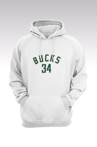 Milwaukee Bucks 136 Beyaz Kapüşonlu Sweatshırt - Hoodie XS