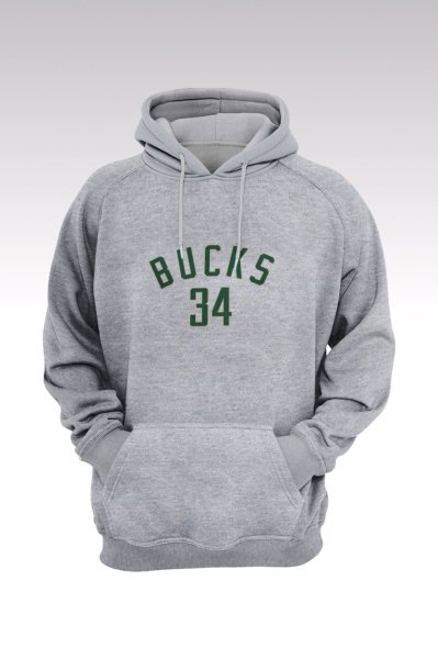 Milwaukee Bucks 136 Gri Kapşonlu Sweatshirt - Hoodie XS