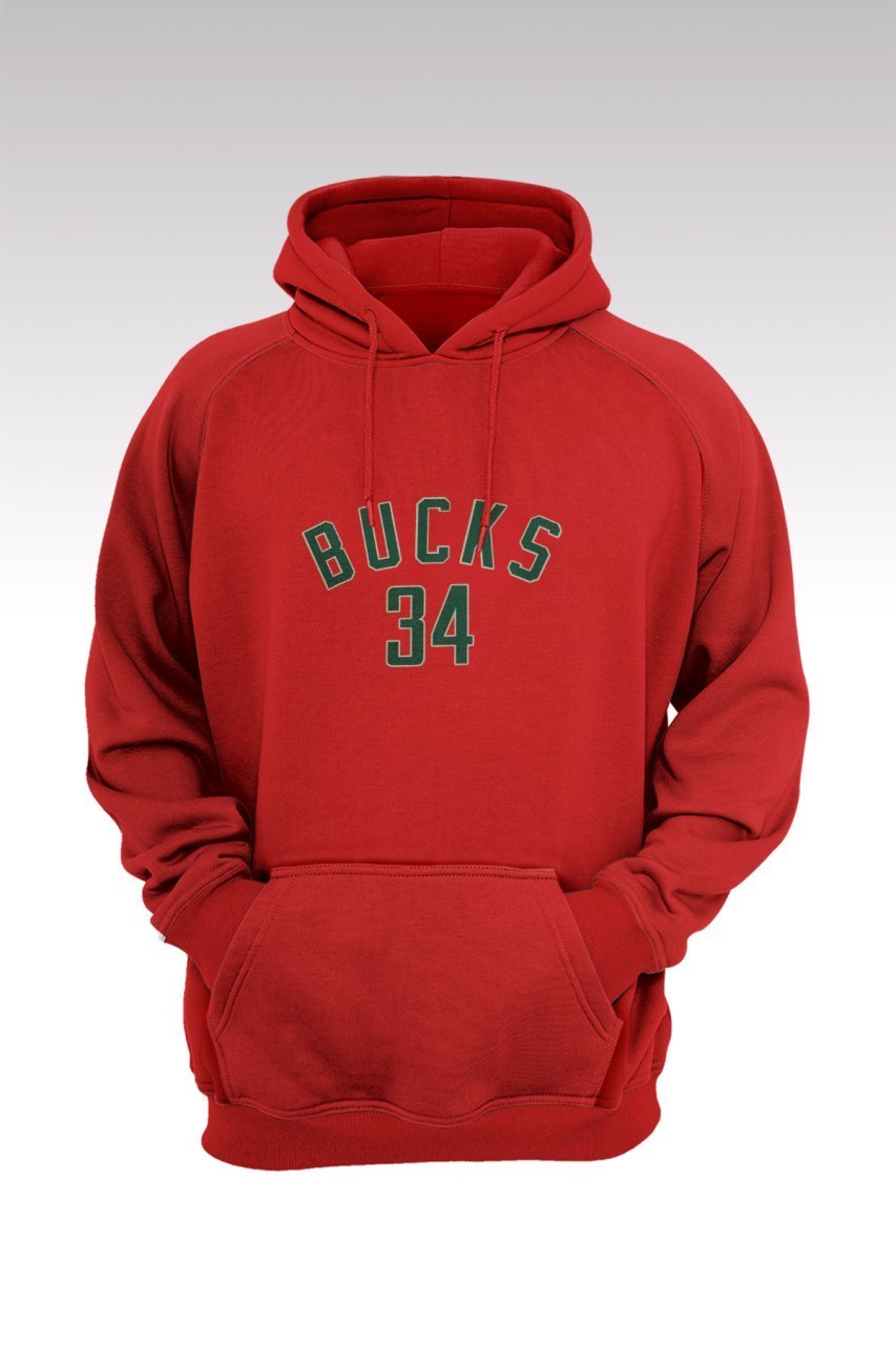 Milwaukee Bucks 136 Kırmızı Kapşonlu Sweatshirt - Hoodie S