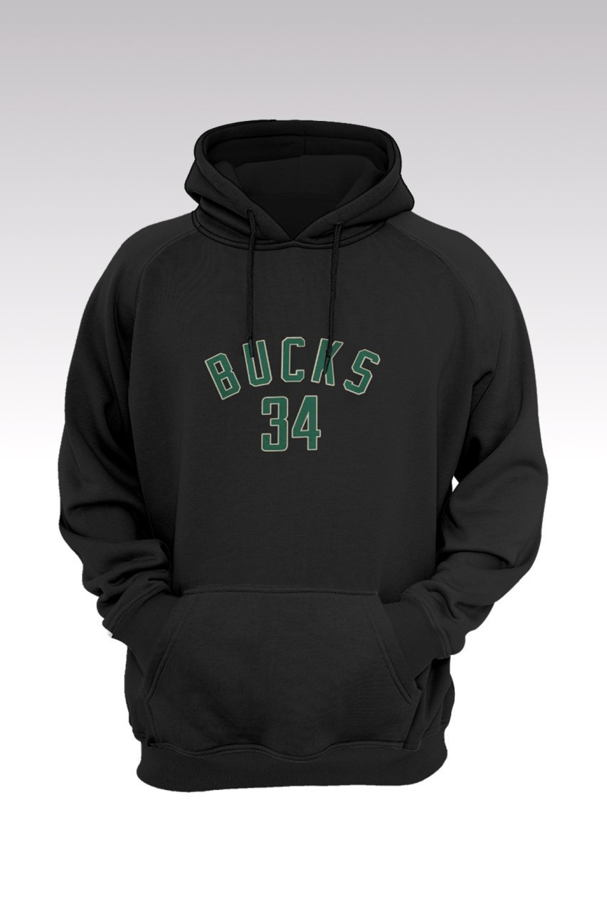 Milwaukee Bucks 136 Siyah Kapşonlu Sweatshirt - Hoodie L
