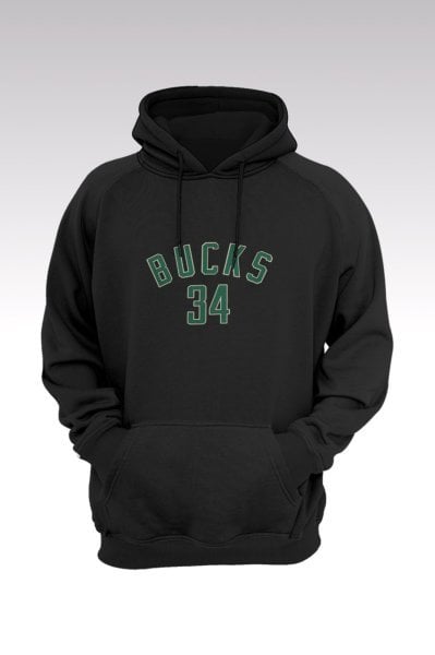 Milwaukee Bucks 136 Siyah Kapşonlu Sweatshirt - Hoodie XS